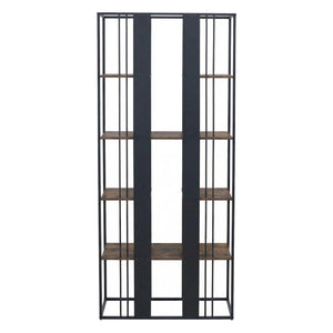Regal Bücherschrank Hochschrank Industrial 180x80x31cm schwarz dunkelbraun