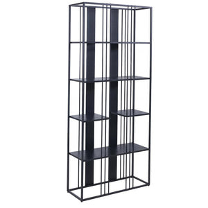 Regal Bücherschrank Hochschrank Industrial 180x80x31cm schwarz