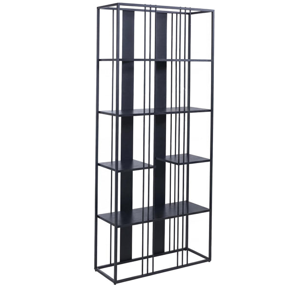 Regal Bücherschrank Hochschrank Industrial 180x80x31cm schwarz