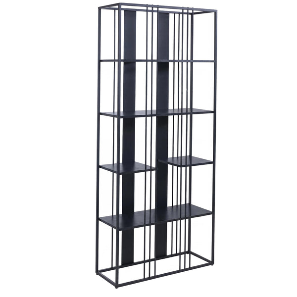 Regal Bücherschrank Hochschrank Industrial 180x80x31cm schwarz