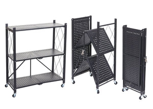 Regal JAM-J85 Standregal klappbar 3 Ebenen Stahl schwarz