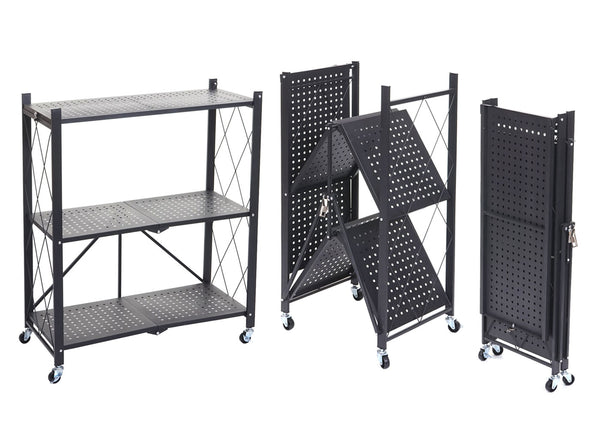 Regal JAM-J85 Standregal klappbar 3 Ebenen Stahl schwarz