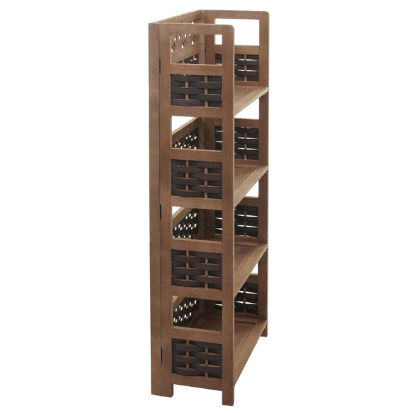 Regal JAM-K86 Standregal klappbar 110cm Geflecht dunkelbraun