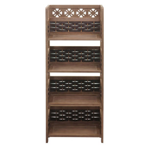 Regal JAM-K86 Standregal klappbar 110cm Geflecht dunkelbraun