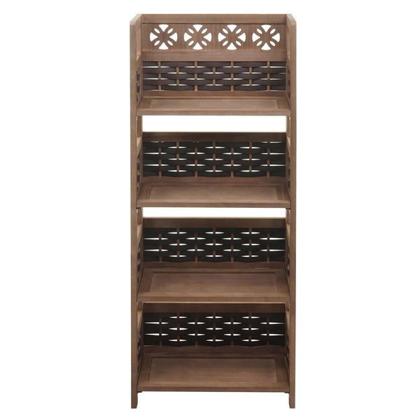Regal JAM-K86 Standregal klappbar 110cm Geflecht dunkelbraun