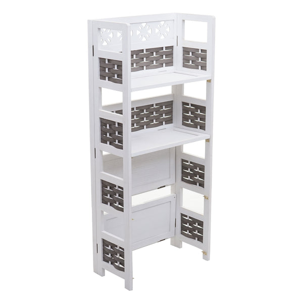 Regal JAM-K86 Standregal klappbar 110cm weiss Geflecht grau
