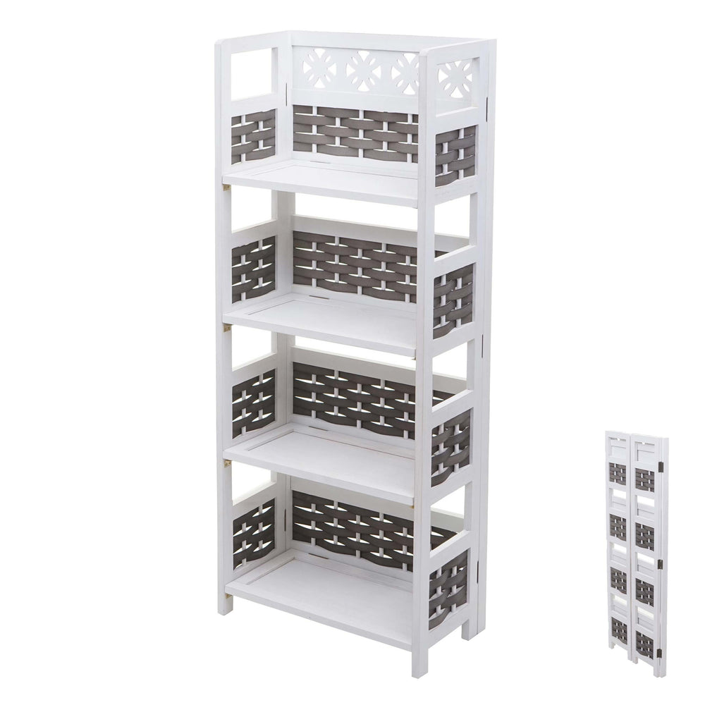 Regal JAM-K86 Standregal klappbar 110cm weiss Geflecht grau
