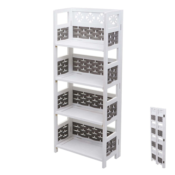 Regal JAM-K86 Standregal klappbar 110cm weiss Geflecht grau