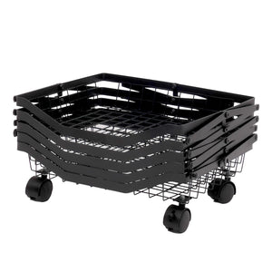 Regal Küchenregal Rollregal Küchenwagen Korb faltbar 95x39x28cm schwarz