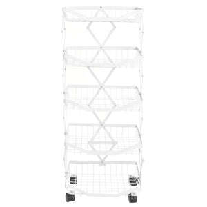 Regal Küchenregal Rollregal Küchenwagen Korb faltbar 95x39x28cm weiss