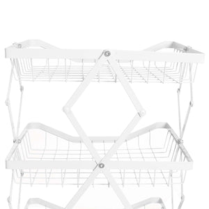 Regal Küchenregal Rollregal Küchenwagen Korb faltbar 95x39x28cm weiss