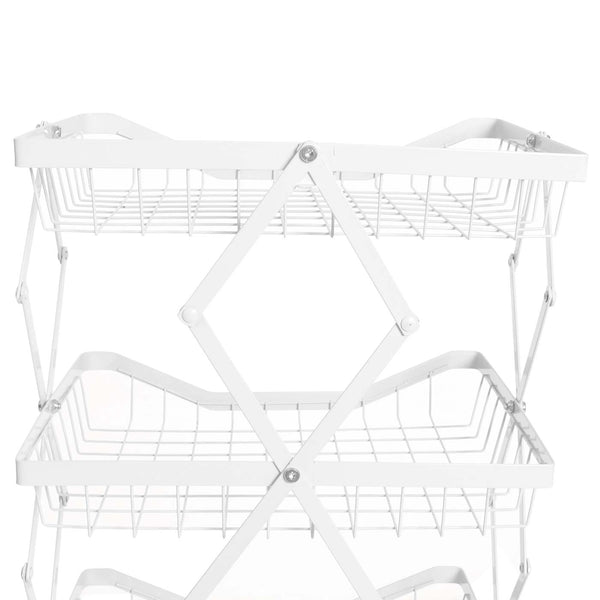 Regal Küchenregal Rollregal Küchenwagen Korb faltbar 95x39x28cm weiss