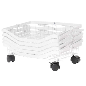 Regal Küchenregal Rollregal Küchenwagen Korb faltbar 95x39x28cm weiss