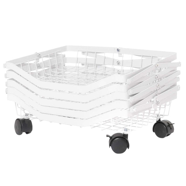 Regal Küchenregal Rollregal Küchenwagen Korb faltbar 95x39x28cm weiss