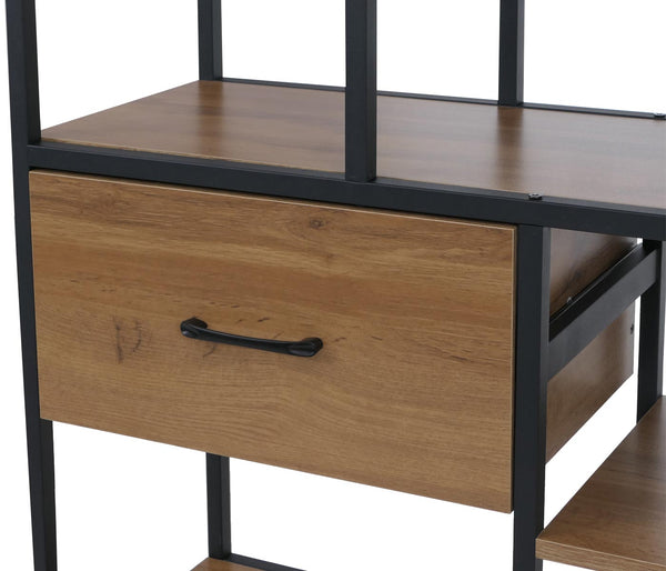 Regal Regalschrank Bücherregal Schubladen Industrial 150x81x33cm braun
