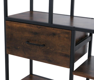 Regal Regalschrank Bücherregal Schubladen Industrial 150x81x33cm dunkelbraun
