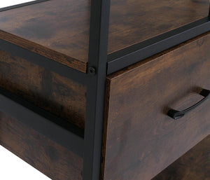 Regal Regalschrank Bücherregal Schubladen Industrial 150x81x33cm dunkelbraun