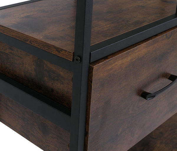 Regal Regalschrank Bücherregal Schubladen Industrial 150x81x33cm dunkelbraun