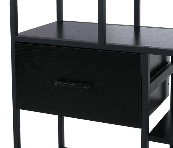 Regal Regalschrank Bücherregal Schubladen Industrial 150x81x33cm schwarz