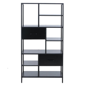 Regal Regalschrank Bücherregal Schubladen Industrial 150x81x33cm schwarz