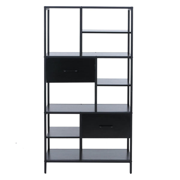 Regal Regalschrank Bücherregal Schubladen Industrial 150x81x33cm schwarz