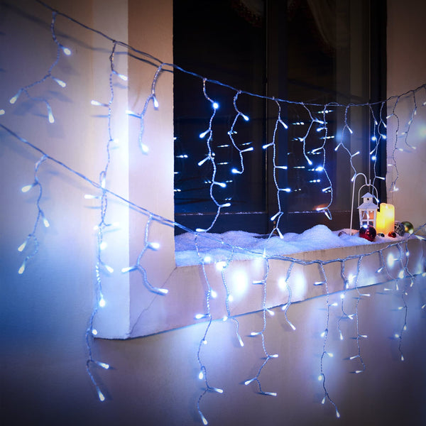 Regen Lichterkette mit 600 LEDs 20 Meter kaltweiss