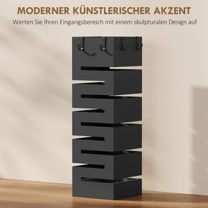 Regenschirmständer freistehend mit Tropfschale Metall schwarz