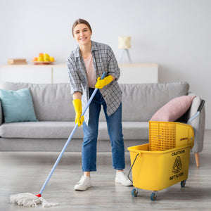 Reinigungswagen mit Mopp und Presse für professionelle Reinigung 20L