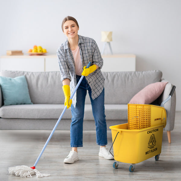 Reinigungswagen mit Mopp und Presse für professionelle Reinigung 20L