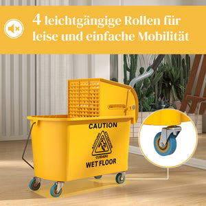 Reinigungswagen mit Mopp und Presse für professionelle Reinigung 20L