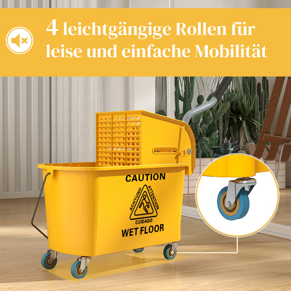 Reinigungswagen mit Mopp und Presse für professionelle Reinigung 20L