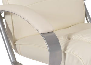 Relaxliege Relaxsessel Fernsehsessel mit Hocker creme-weiss