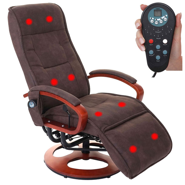 Relaxliege Relaxsessel Massagesessel mit Massage Wildlederimitat braun