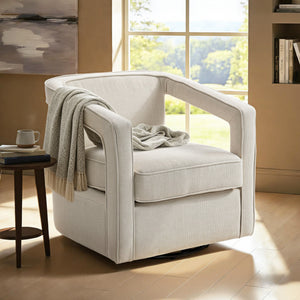 Relaxsessel drehbar mit Armlehnen für Wohnzimmer beige