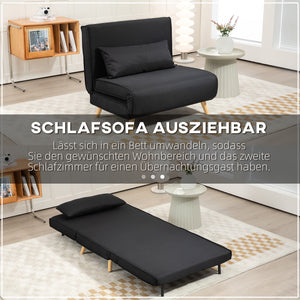 Relaxsessel mit Bettfunktion für 1 Person modern schwarz