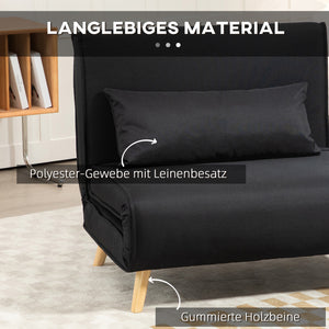 Relaxsessel mit Bettfunktion für 1 Person modern schwarz