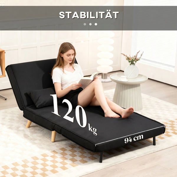 Relaxsessel mit Bettfunktion für 1 Person modern schwarz