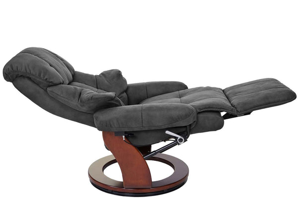 Relaxsessel Calgary 2 Fernsehsessel 150kg dunkelgrau Walnuss-Optik