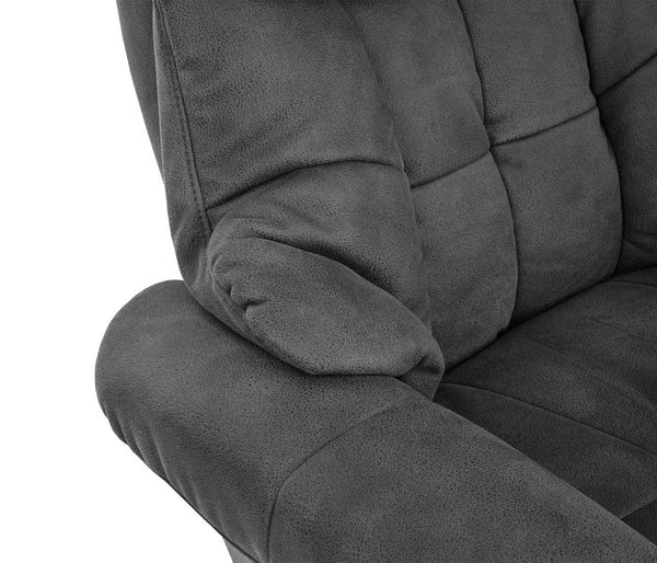 Relaxsessel Calgary 2 Fernsehsessel 150kg dunkelgrau Walnuss-Optik
