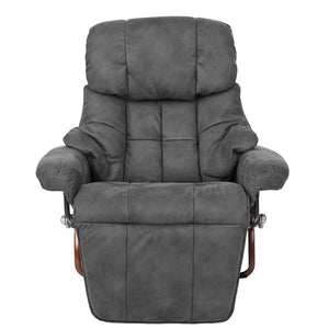 Relaxsessel Calgary 2 Fernsehsessel 150kg dunkelgrau Walnuss-Optik
