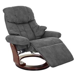 Relaxsessel Calgary 2 Fernsehsessel 150kg dunkelgrau Walnuss-Optik