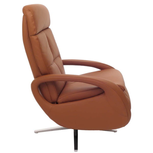Relaxsessel Design Fernsehsessel TV-Sessel Liegesessel drehbar Voll-Leder braun