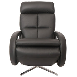 Relaxsessel Design Fernsehsessel TV-Sessel Liegesessel drehbar Voll-Leder schwarz