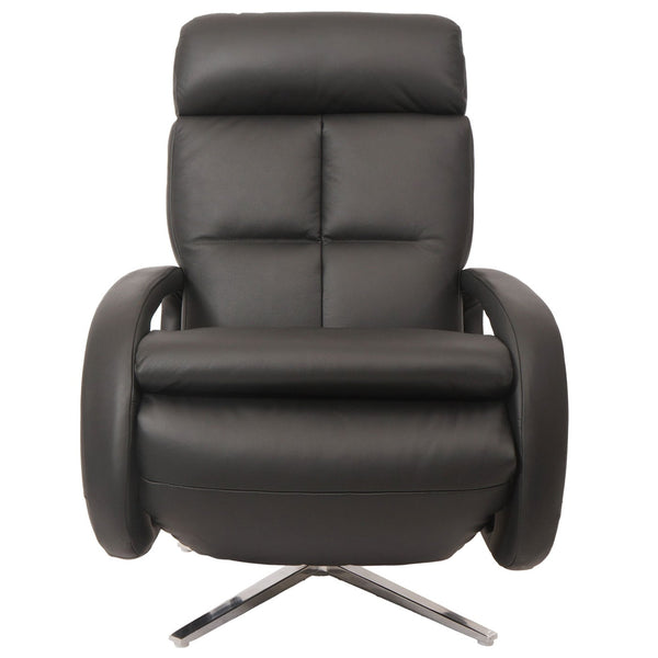 Relaxsessel Design Fernsehsessel TV-Sessel Liegesessel drehbar Voll-Leder schwarz