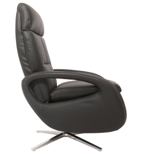 Relaxsessel Design Fernsehsessel TV-Sessel Liegesessel drehbar Voll-Leder schwarz