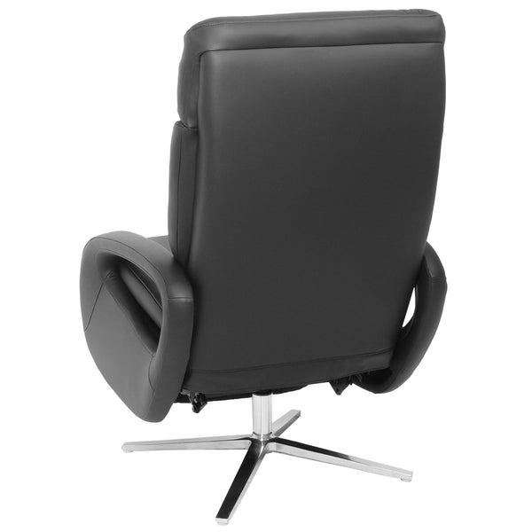 Relaxsessel Design Fernsehsessel TV-Sessel Liegesessel drehbar Voll-Leder schwarz