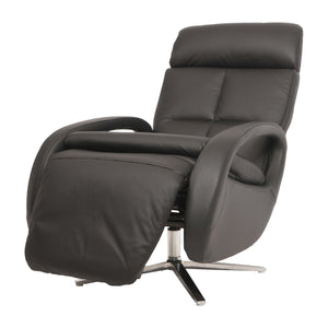 Relaxsessel Design Fernsehsessel TV-Sessel Liegesessel drehbar Voll-Leder schwarz