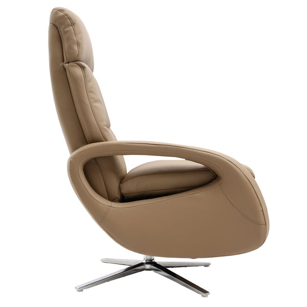 Relaxsessel Design Fernsehsessel TV-Sessel Liegesessel drehbar Voll-Leder taupe