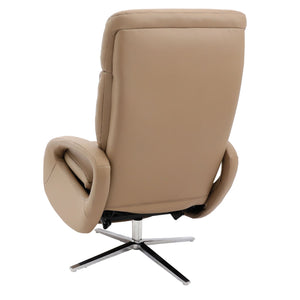 Relaxsessel Design Fernsehsessel TV-Sessel Liegesessel drehbar Voll-Leder taupe