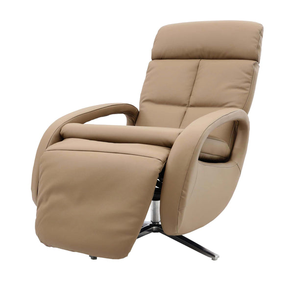 Relaxsessel Design Fernsehsessel TV-Sessel Liegesessel drehbar Voll-Leder taupe